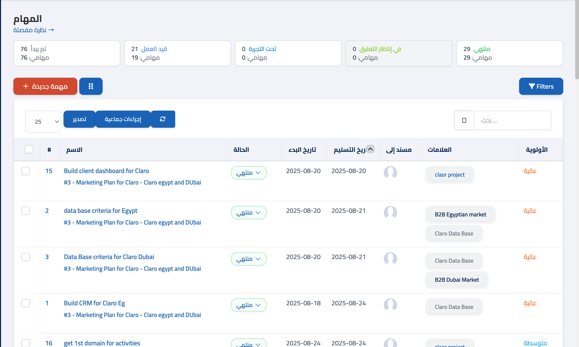 إدارة المشاريع